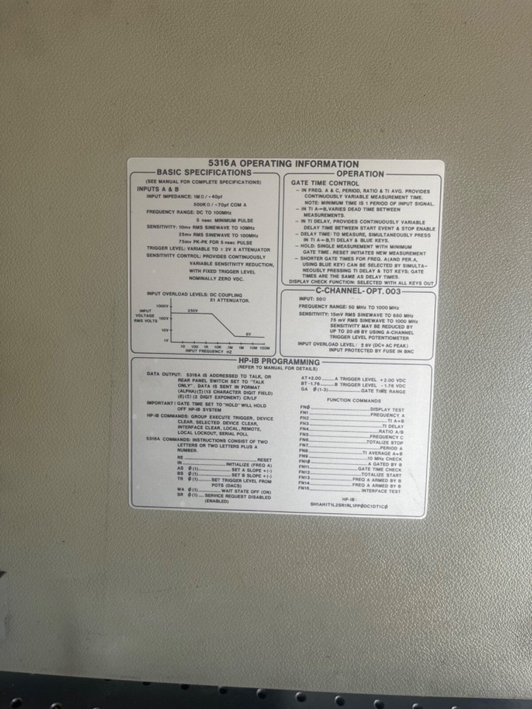 Rare HP 5316A Universal Frequency Counter With Offset/Normalize Module Vintage ?