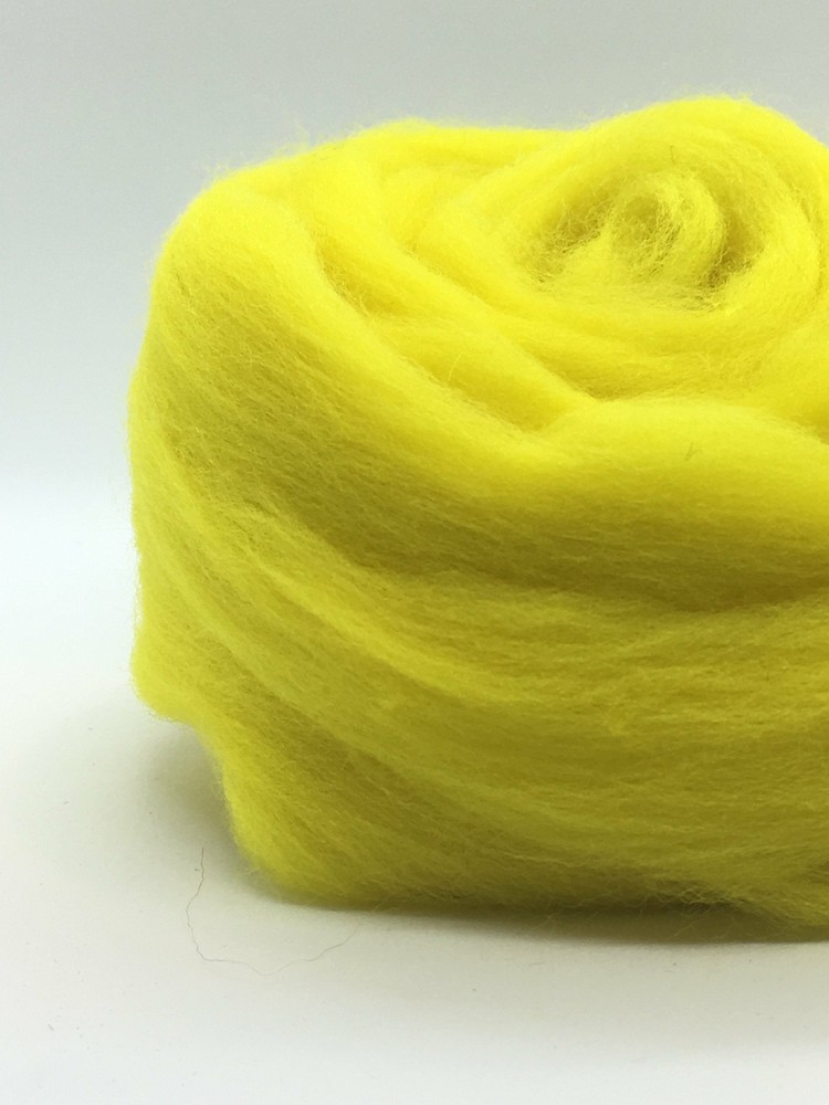 Lemon Drop Yellow Wool Top Roving