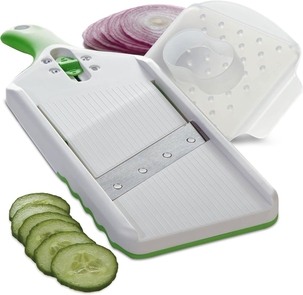 PrepSoluts Adjust-A-Slice Mandoline Slicer, Green – Adjustable