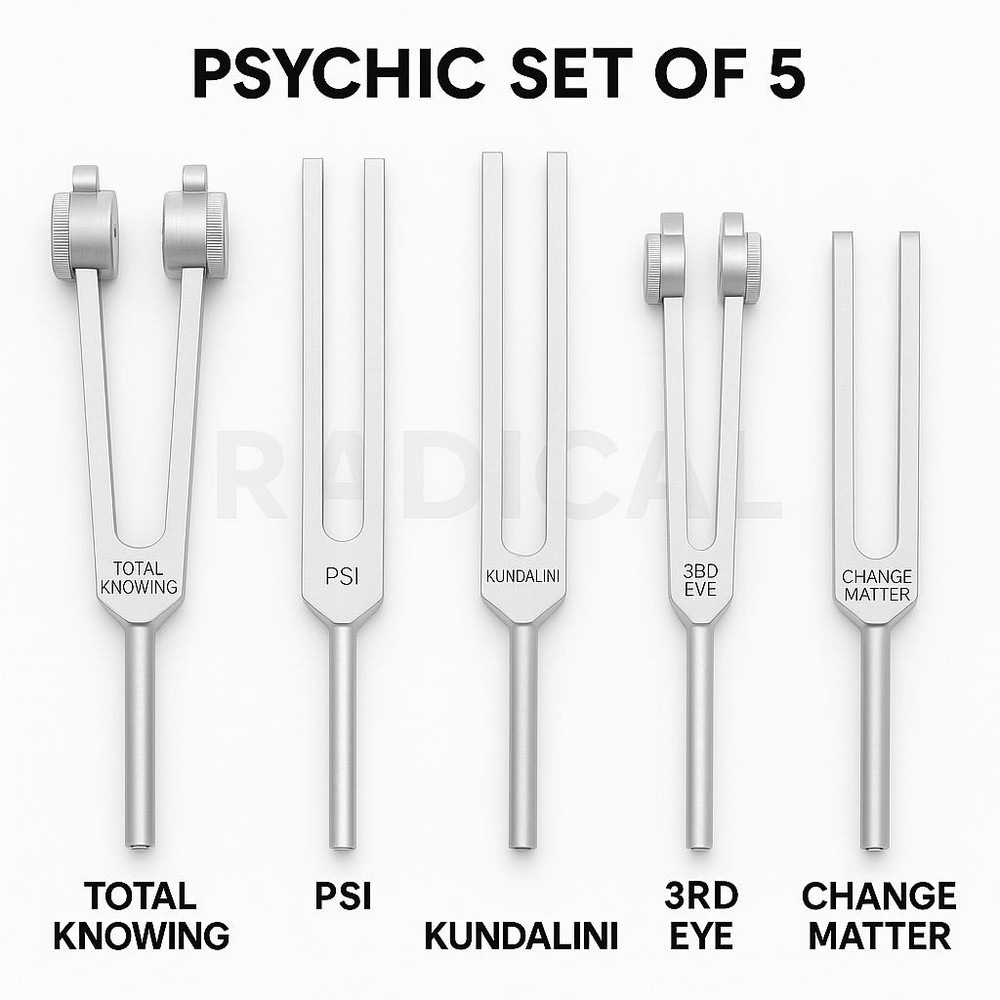 🌟 Psychic Weighted Tuning Forks – 5 Fork Intuition & Higher Awareness Set