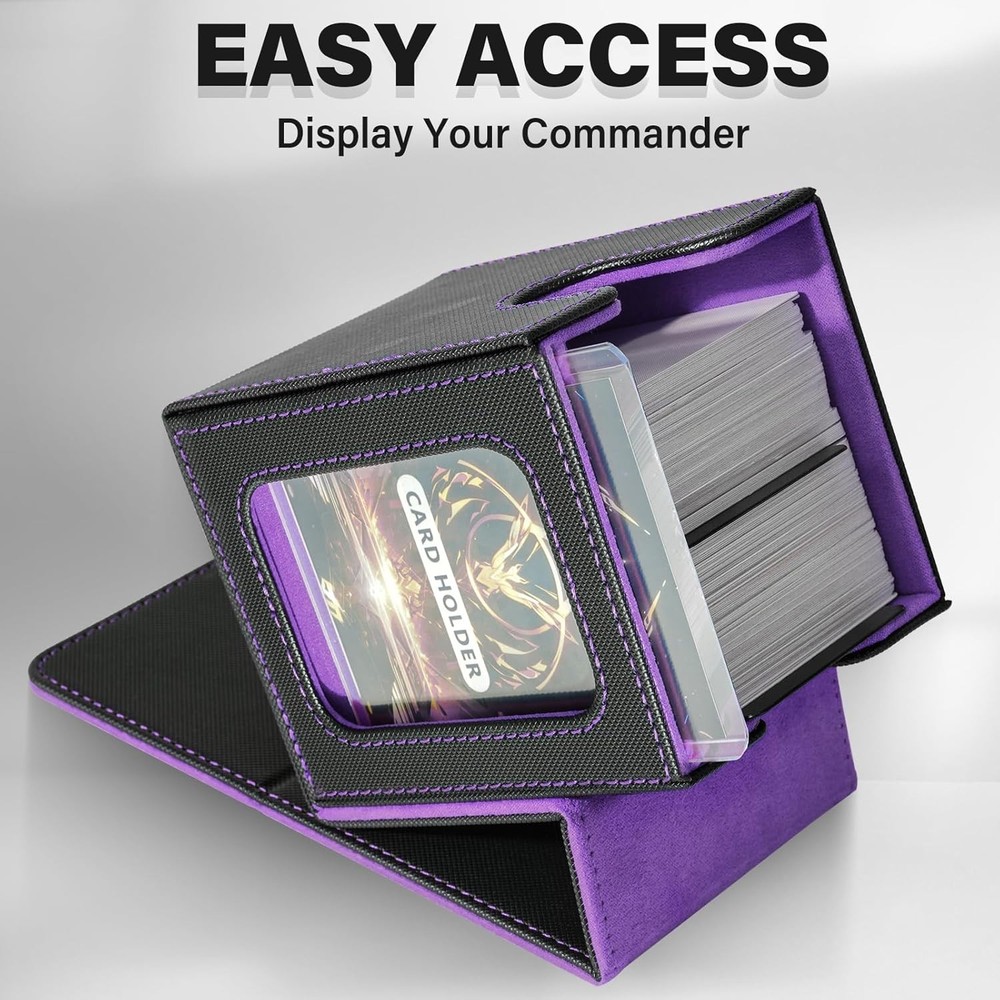MTG Deck Box for Commander Display,Card Deck Box Fits 100 Double Sleeved Cards,