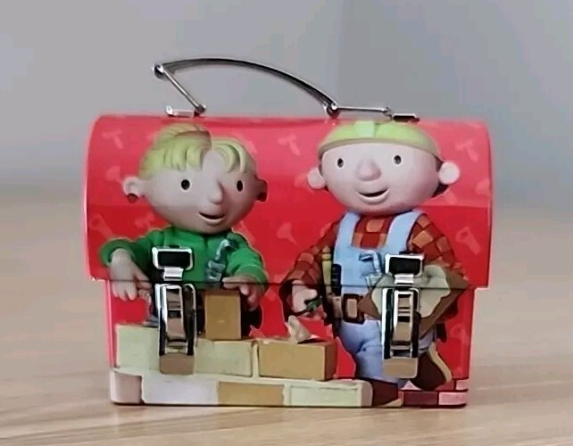 Bob the Builder Tin Mini Lunch Box 2004 Holiday Ornament  / Decor 3" EUC