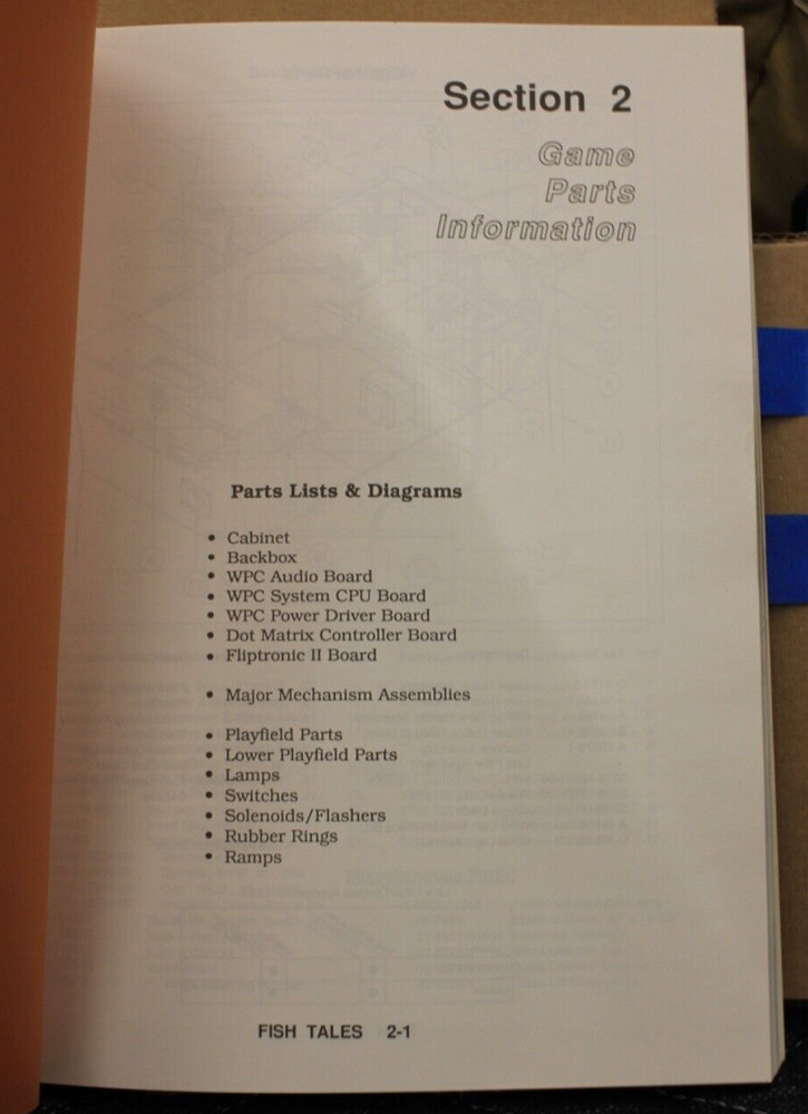Fish Tales Pinball Operations Manual - Williams