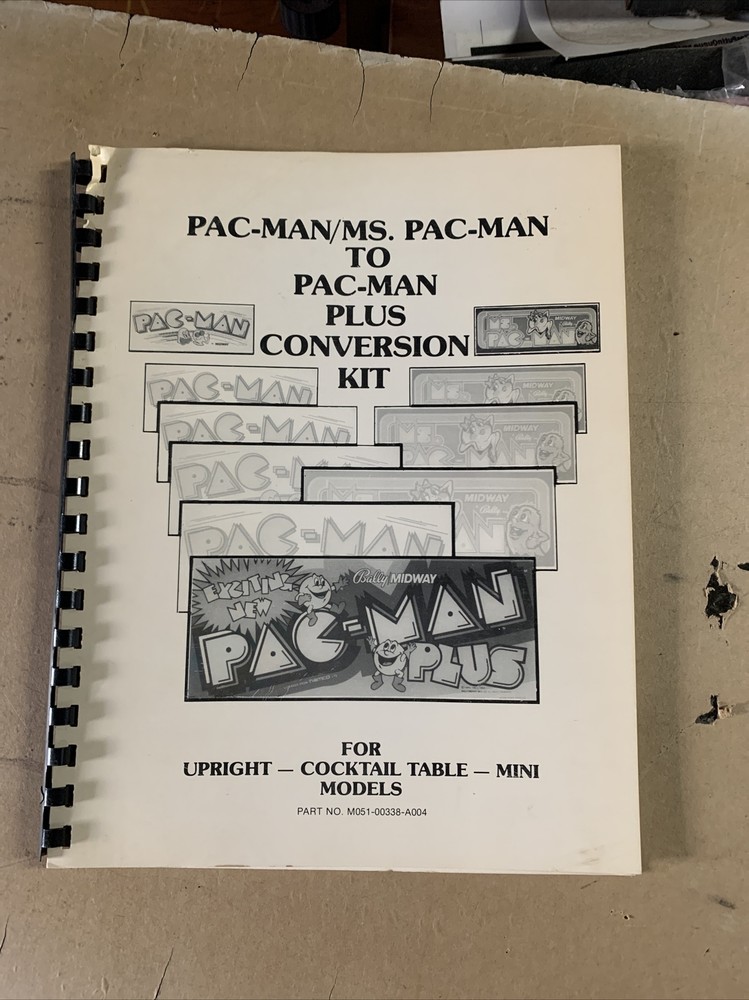 Original Pac-Man Ms to Pac-Man Plus arcade video game manual