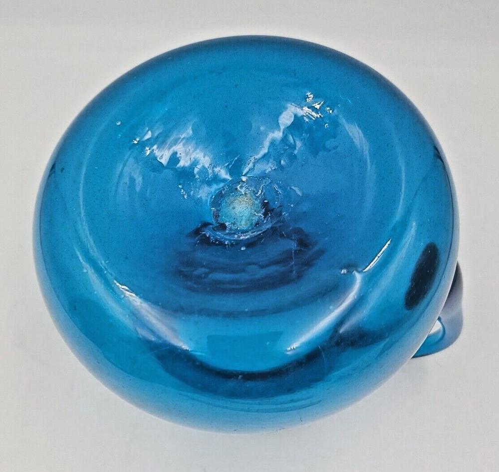 Cobalt Blue Hand Blown Glass Pitcher
