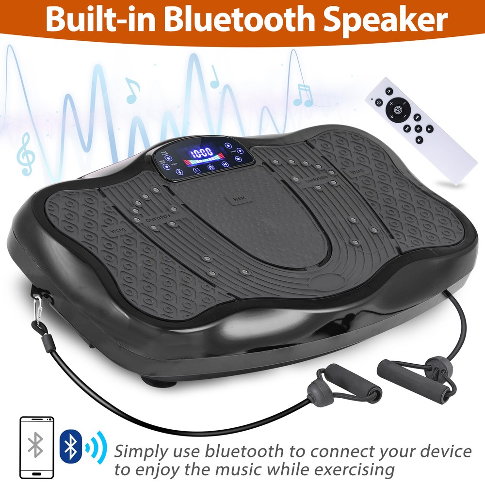 Vibration Plate Exercise Machine with Remote Control Whole Body Workout Black