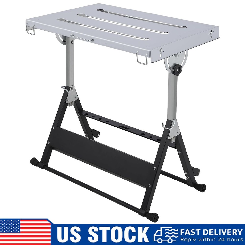 Welding Table 46" x 18" 1000LBS Folding Workbench Adjustable Height for Garage
