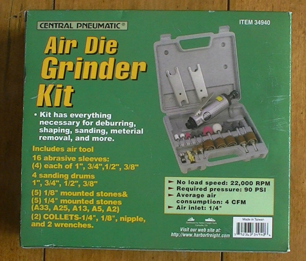 Central Pneumatic Air Die Grinder Kit