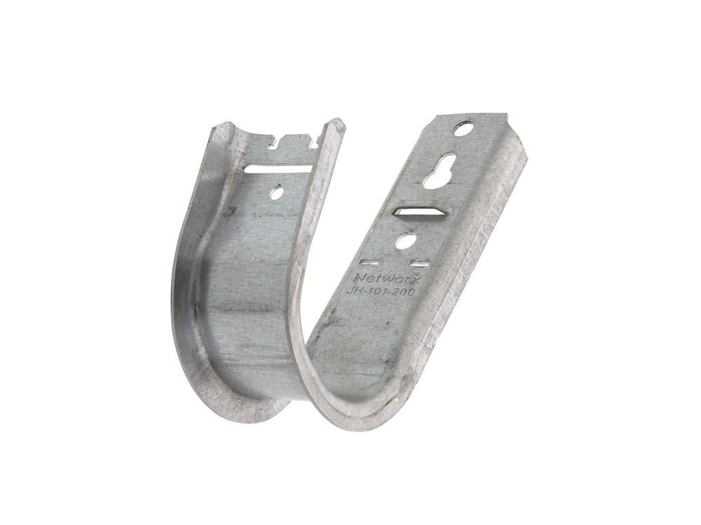 Networx 2" Wall Mount Galvanized Steel Cable Support J Hook with Retainer Cli...
