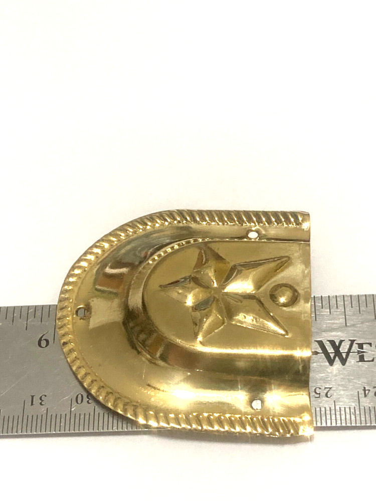 Trunk Handle Loop Star Design For Camel Back Steamer Solid Brass Pair