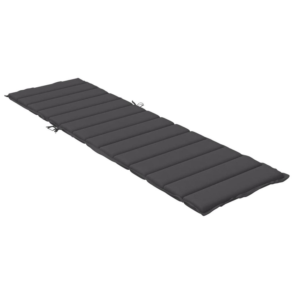 Sun Lounger Cushion Melange Anthracite 100% Polyester Large
