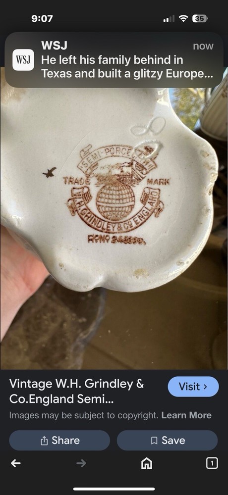 Antique 1880 Grindley & Co England - Primula pattern