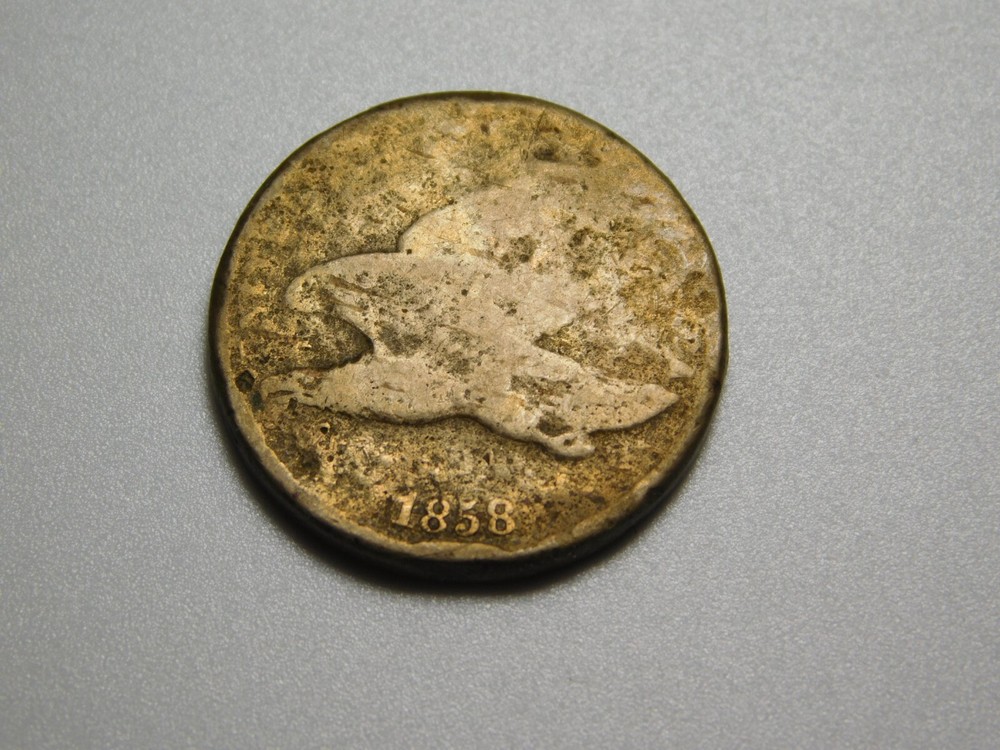 OLD US COIN 1858 FLYING EAGLE CENT PENNY