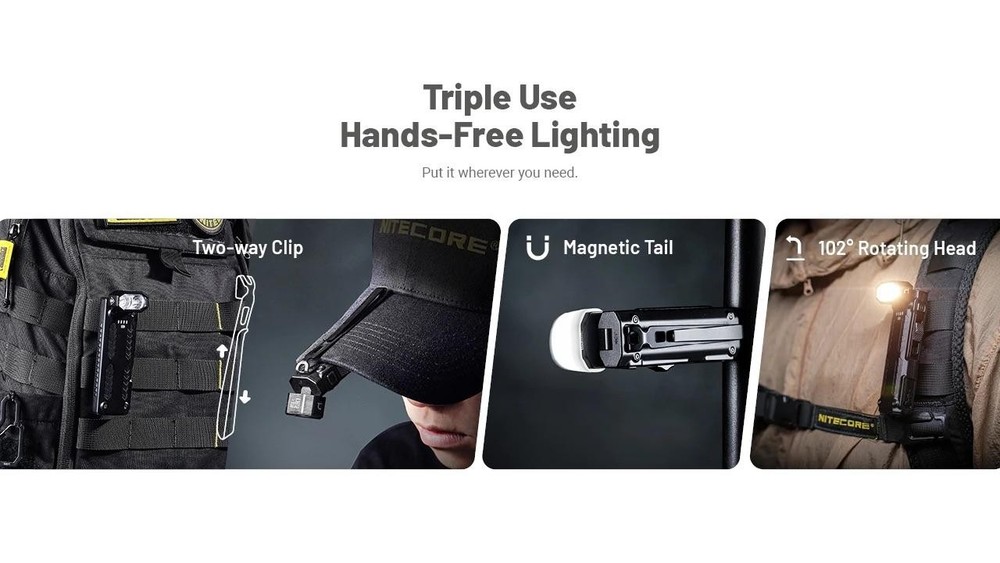 Nitecore EDC09 EDC Flashlight High CRI Three Color Temperatures Adjustable Angle