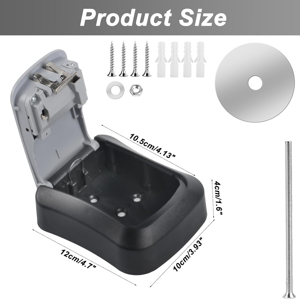 Key Lock Box for Outside, Wall Mounted, Waterproof Resettable Code Safe Security