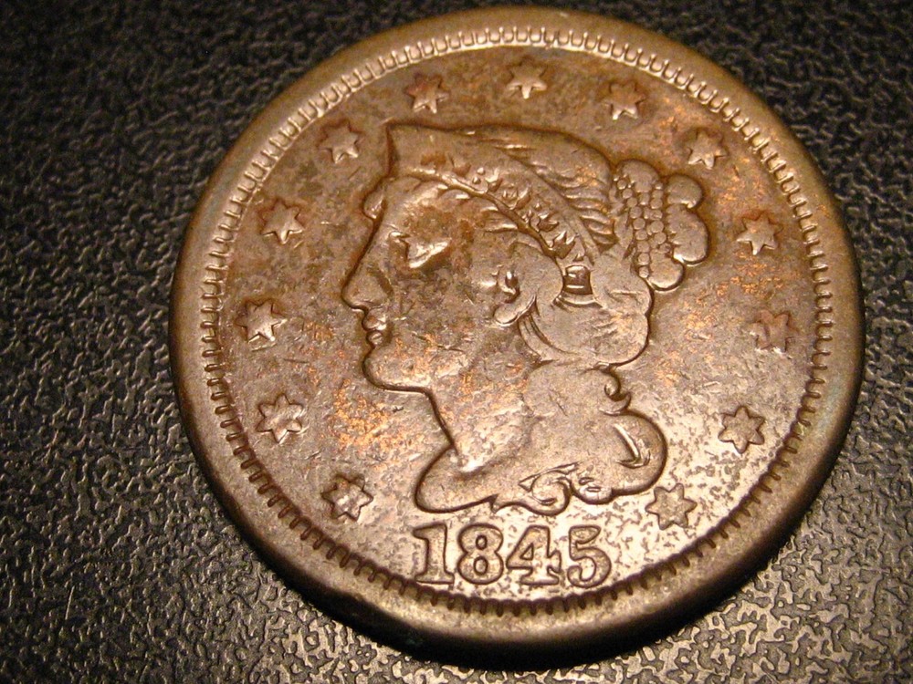 1845 Braided Hair Large Cent