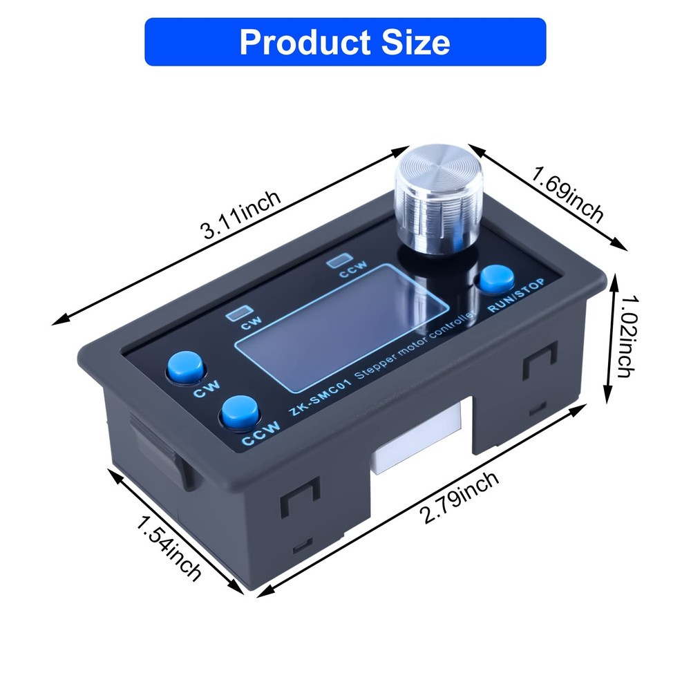 CNC Stepper Motor Controller DC 5-30V 1/128 Microstep Adjustable Speed LCD Disp