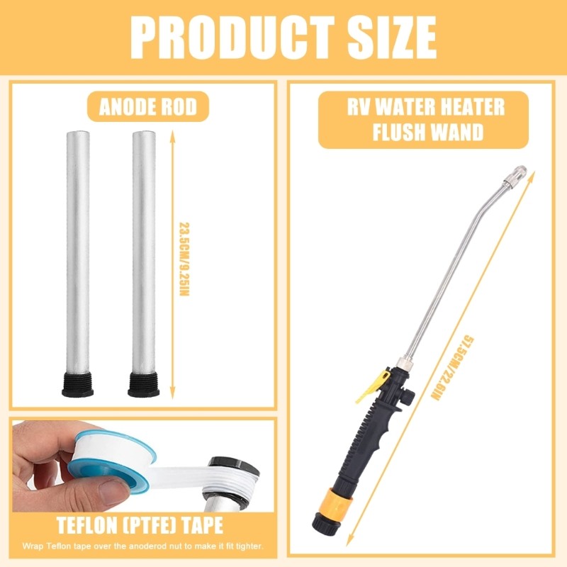 Efficient Maintenance Motorhome Water Heater Care Bundle With Tanks Cleaner Wand