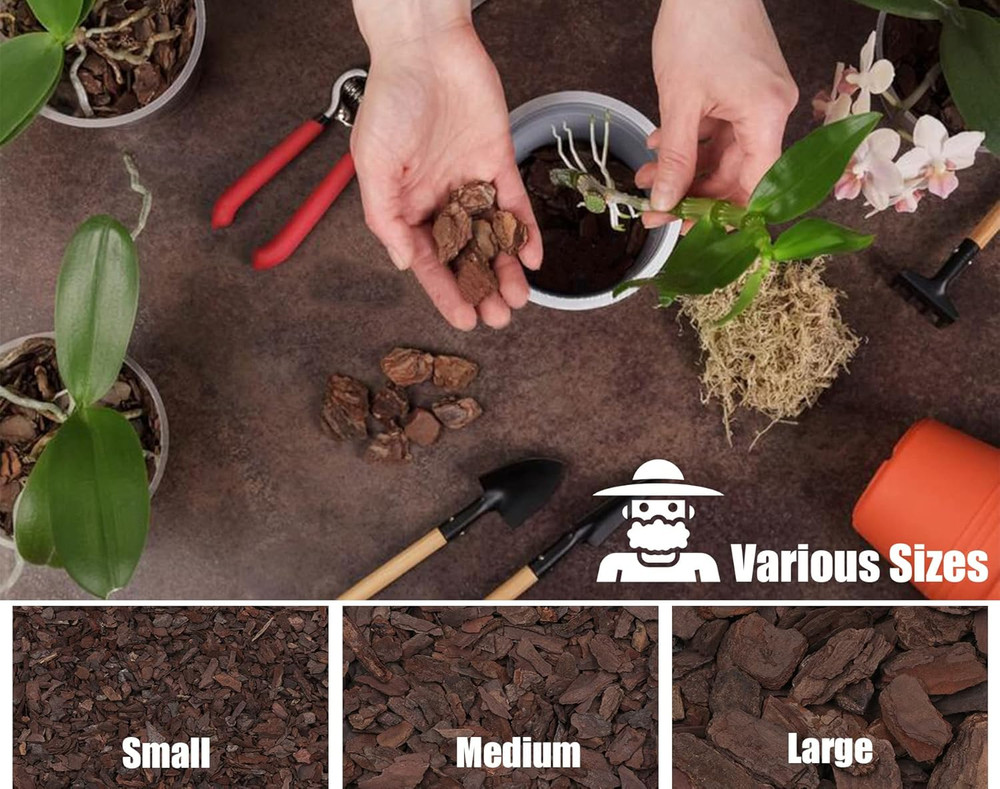 Orchid Bark for Plants, Organic Pine Bark for Proper Root Development for Phalae