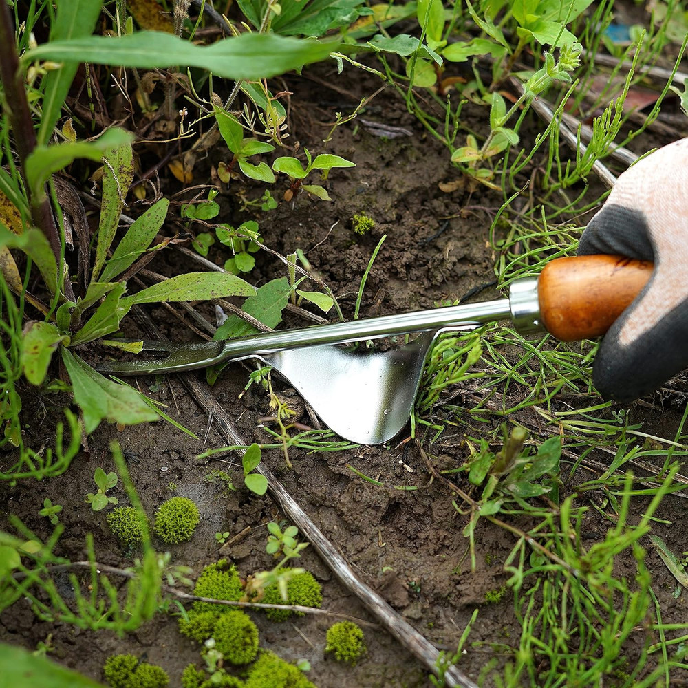 Japanese Garden Weeding Tools Set - Sickle, Root Puller & Rake Combo