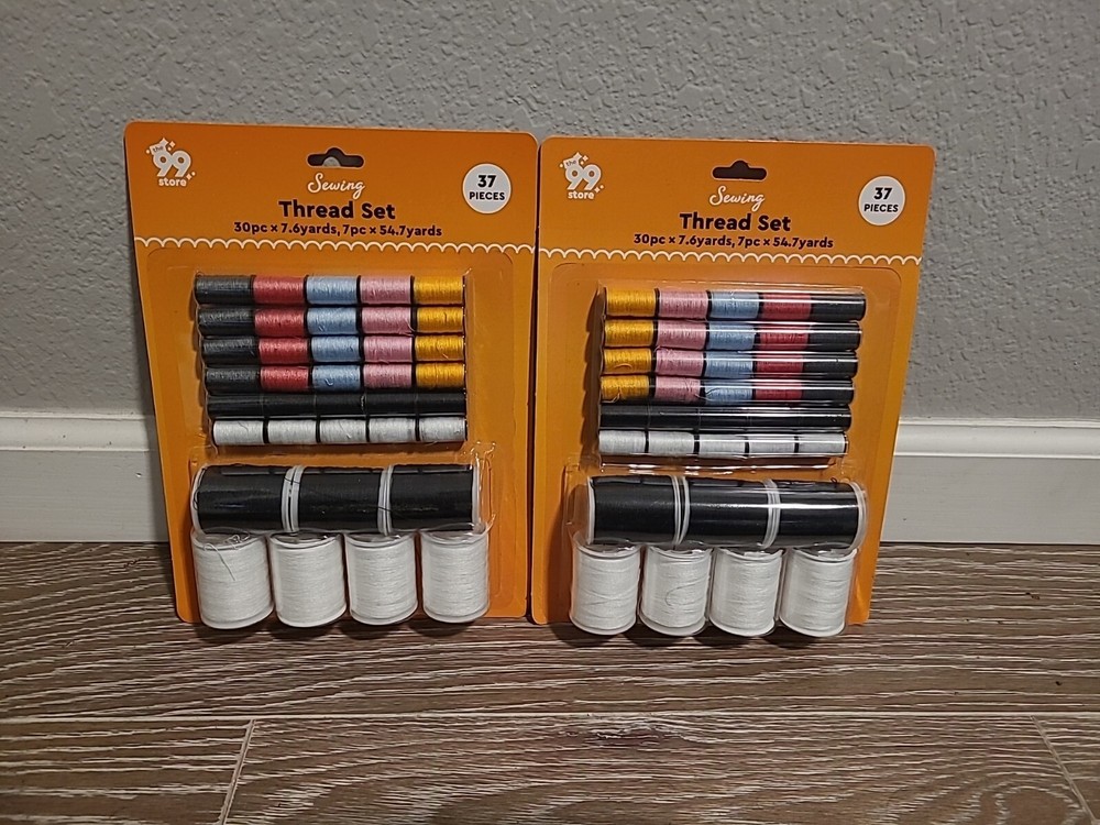 37 Spools Sewing Thread Assorted Colors Sewing Spools Set Cotton Sewing 2 pcs