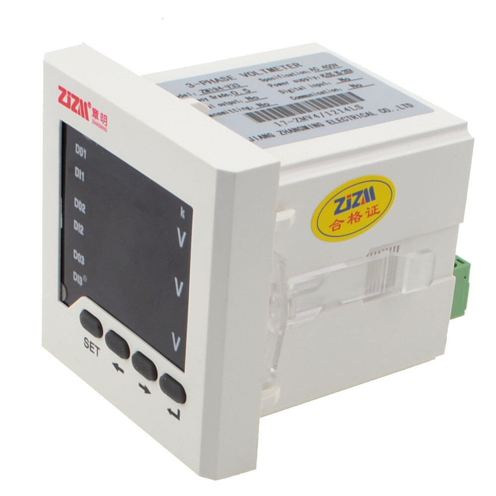 Intelligent Digital Display Voltmeter Three-phase AC Voltage Meter 80x80mm
