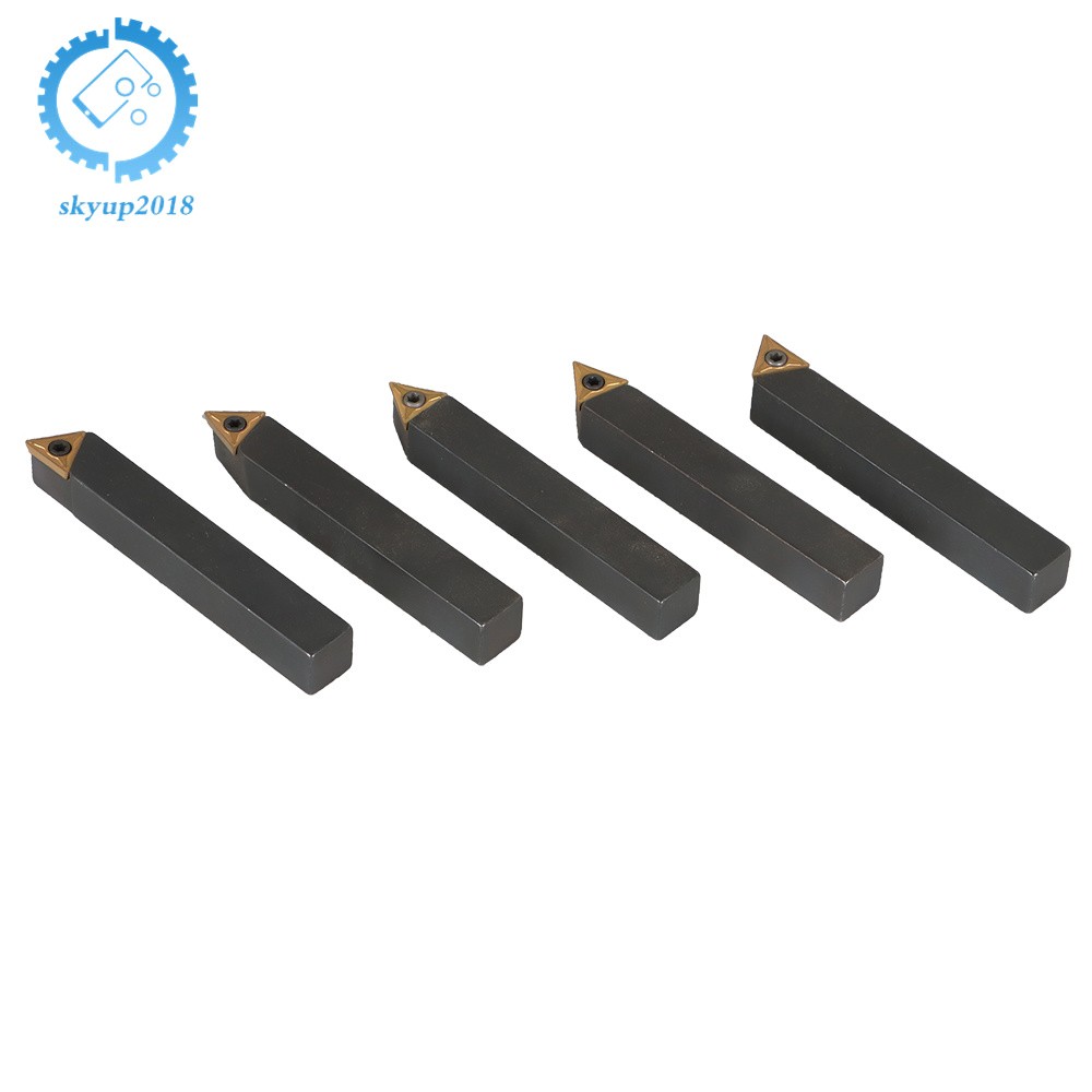 5 PACK 3/8" New Carbide Indexable Turning Tool Bit With Carbide Inserts