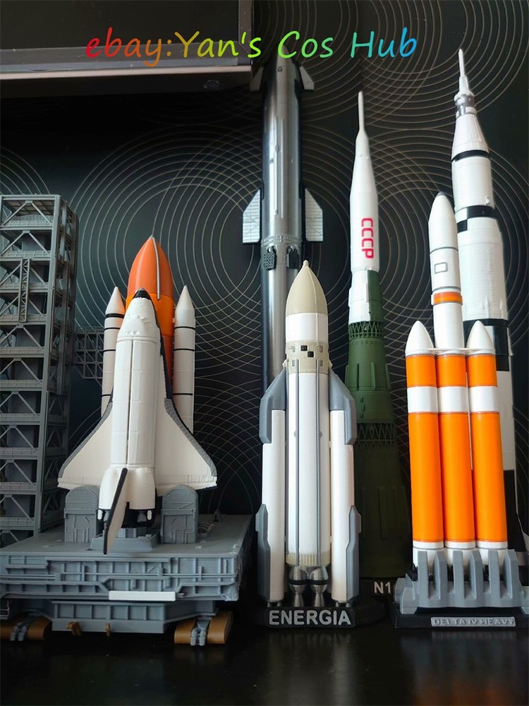 1:400 Scale Soviet Space Shuttle Booster Rocket Energia 3D Printed Model