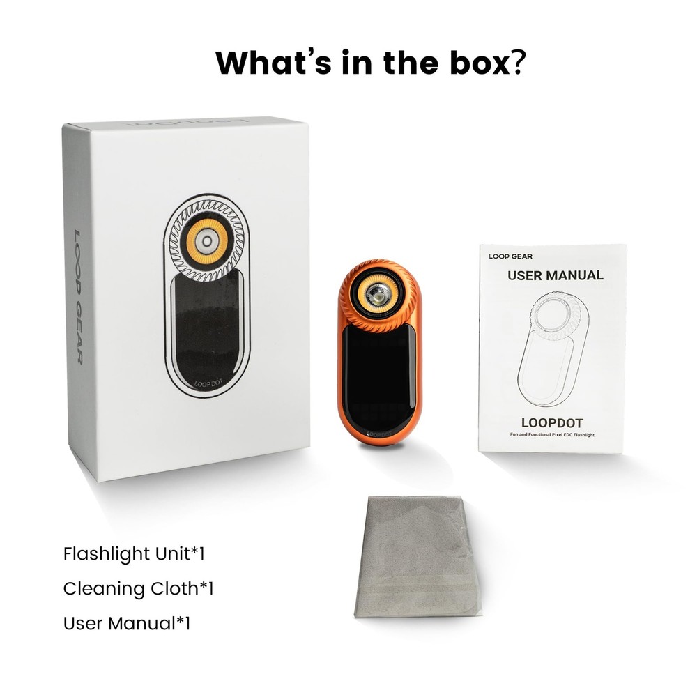 LOOPDOT EDC Flashlight – Rechargeable Small and Powerful LED Orange