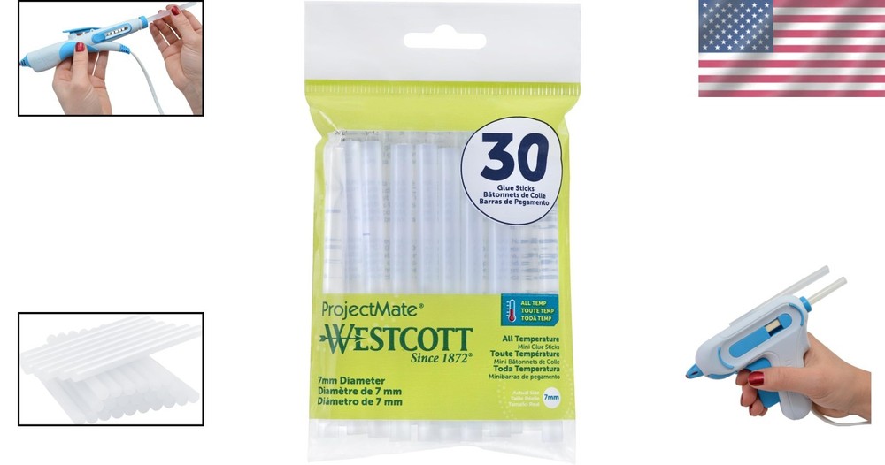30-Pack All-Temperature Mini Glue Sticks for Versatile Crafting Needs