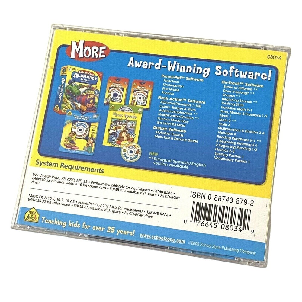 School Zone Transition Math K-1 CD-ROM Educational Homeschool Computer Game