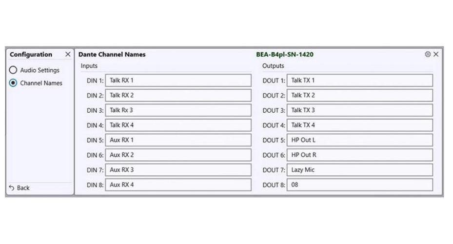 Beltpack Intercom Audio 4CH With Dante/AES67 - BEATRICE B4+