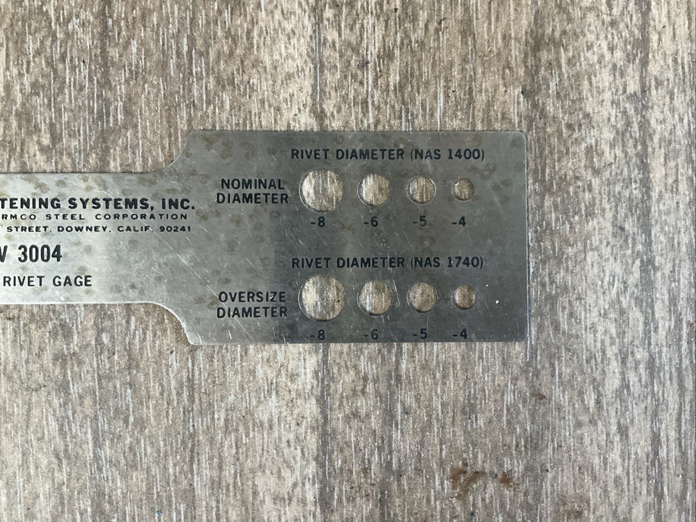 BLIND RIVET DIAMETER GAGE RV 3004