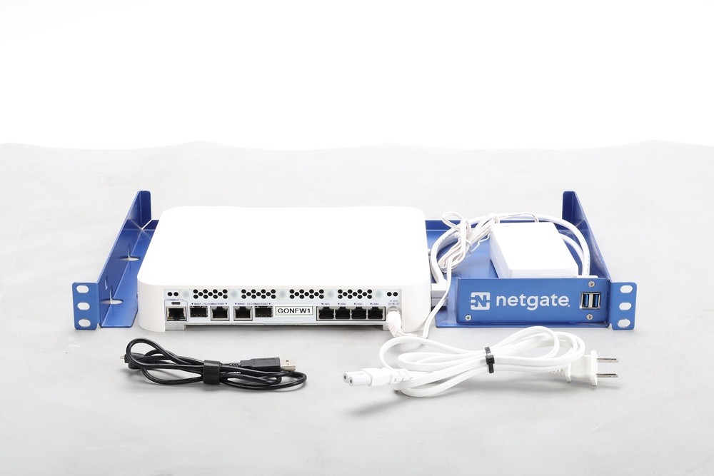 Netgate 4100 Security Gateway With Rack Mount, Power Supply, and USB Cable