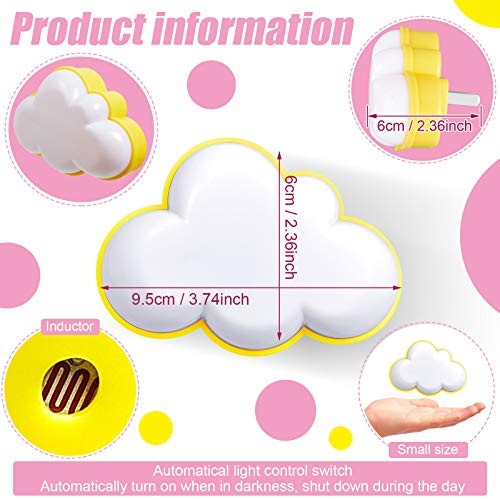 Mudder 2 Pack Night Light Plug into Wall Soft LED Cloud, Yellow