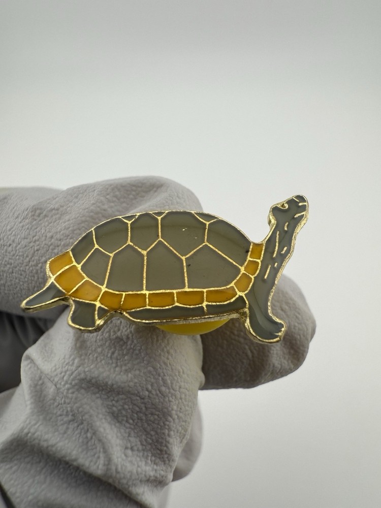 Tortoise Turtle Enamel Lapel Pin.