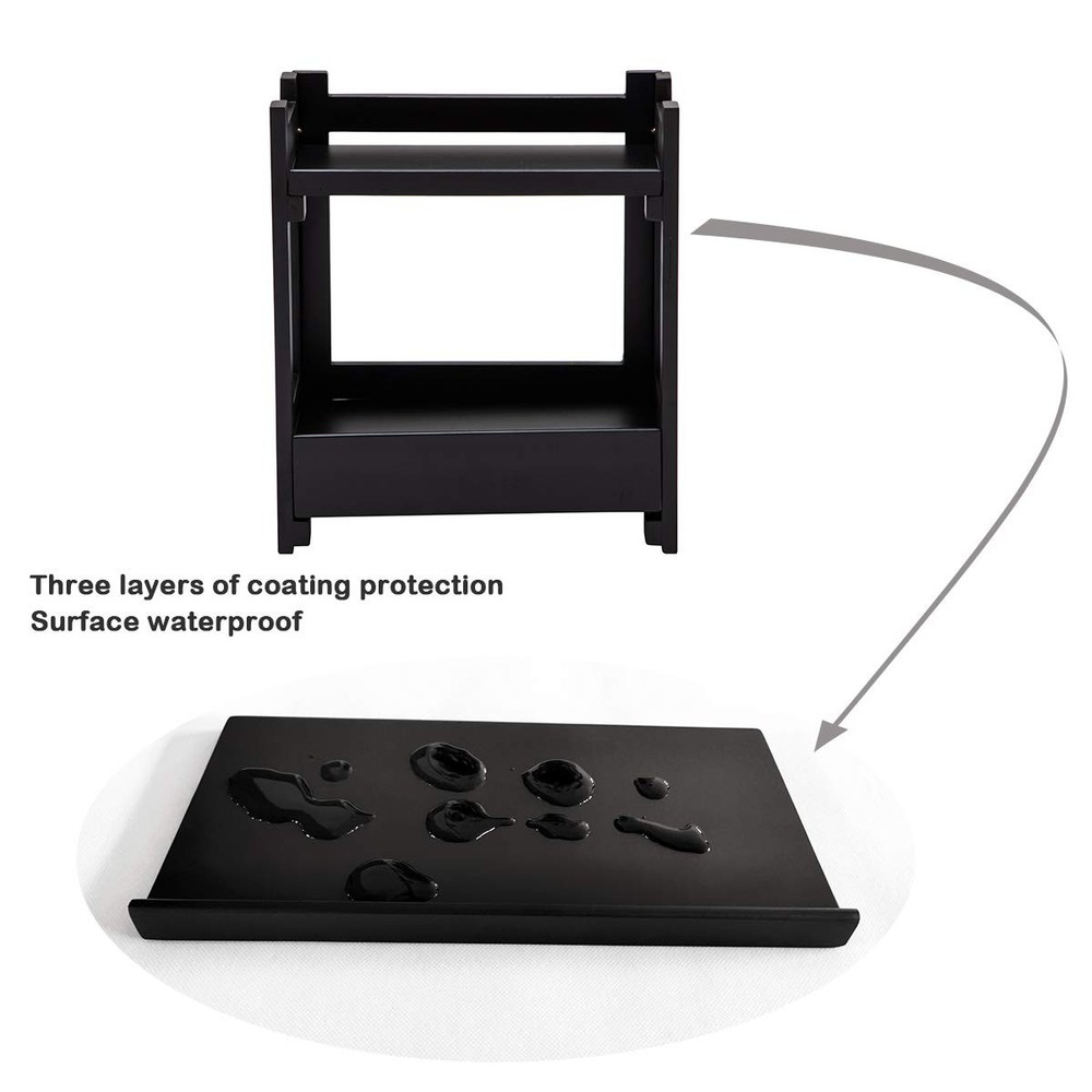 Makeup Organizer with Drawer, Black Vanity Storage Box, Multi-Purpose Storage...