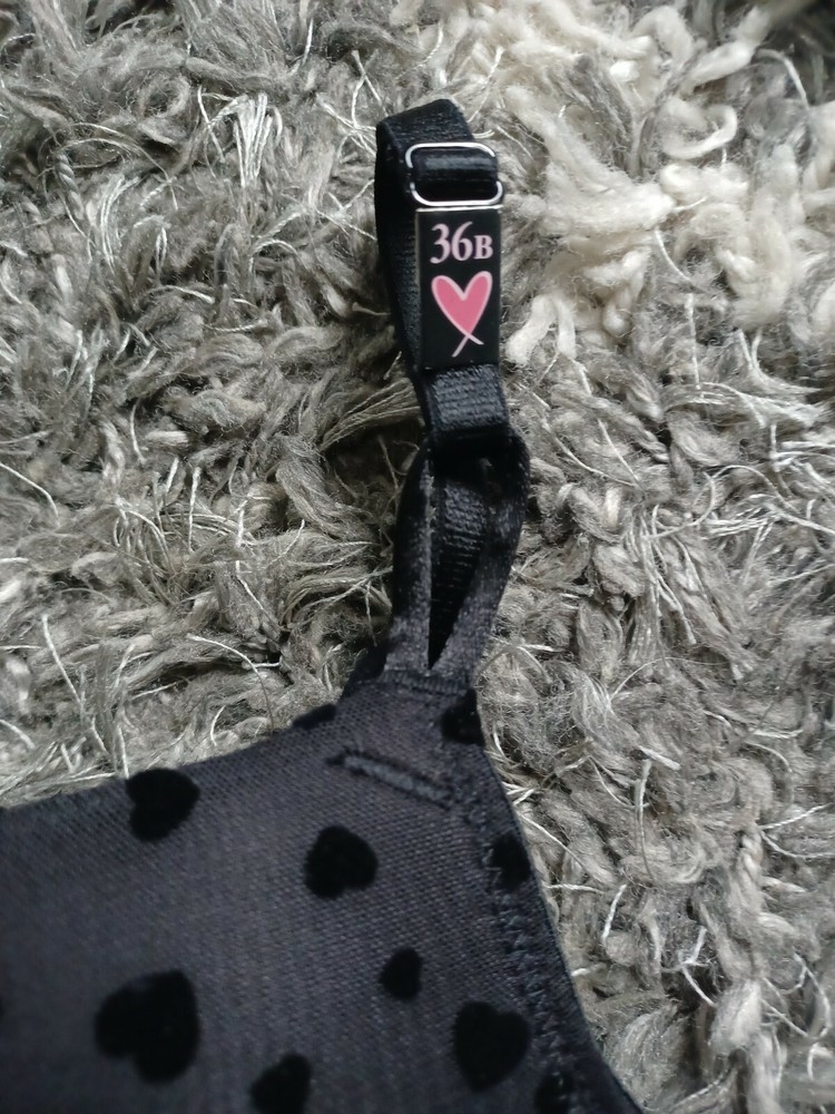 VS mesh push up bra NEW size 36b black hearts