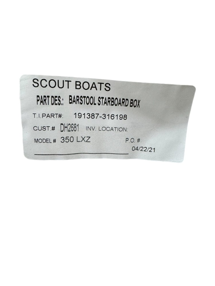 Scout Boats Barstool Starboard Box for 350 LXZ