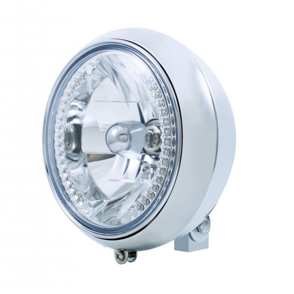 7" Motorcycle Headlight w/ 34 Amber LED Bulb