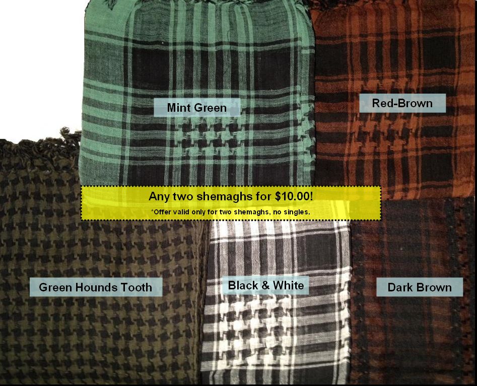 Shemaghs (Arab Shawls) 2 for $10!