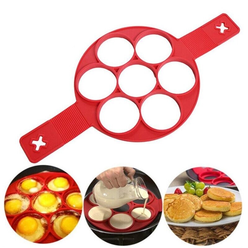 7 Holes Silicone Mold Pancake Maker Nonstick Egg Ring Maker Kitchen Accessories