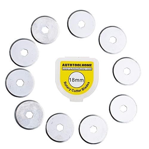 AUTOTOOLHOME 18mm Rotary Cutter Blades 10 Pack Replacement