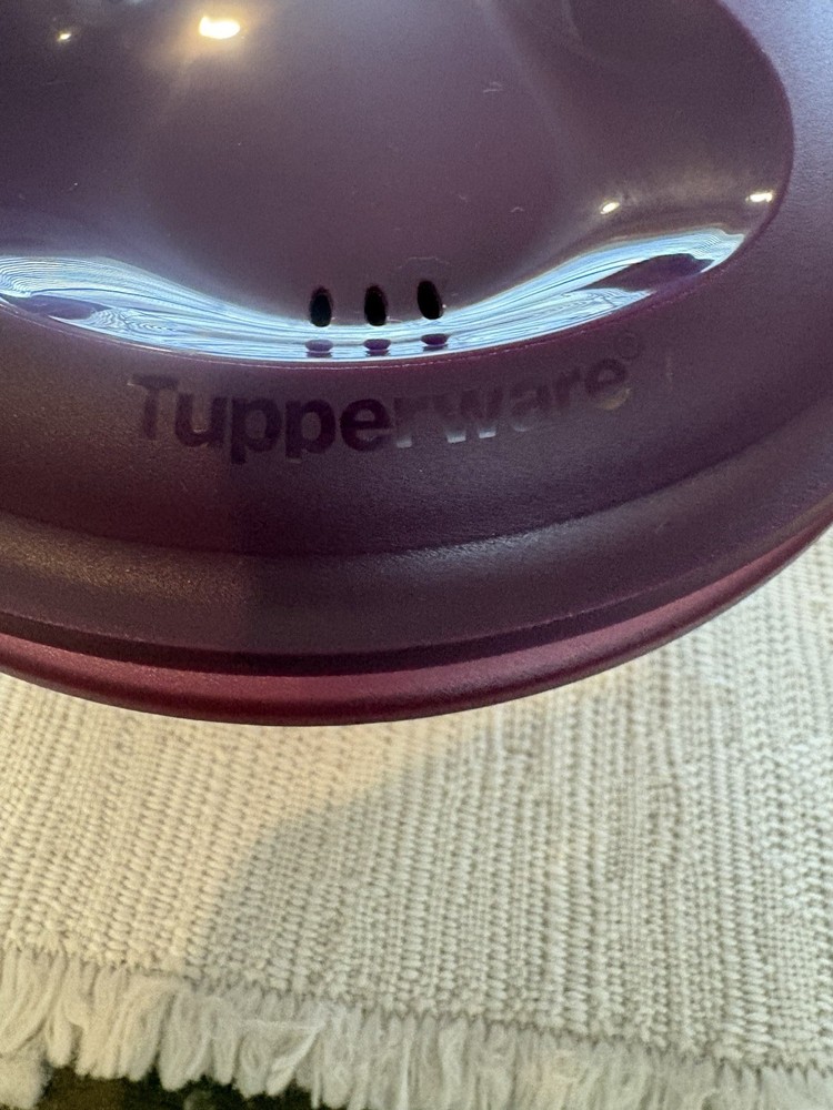 Tupperware Microwave Rice Maker Steamer Purple Complete w Insert Lid Manual