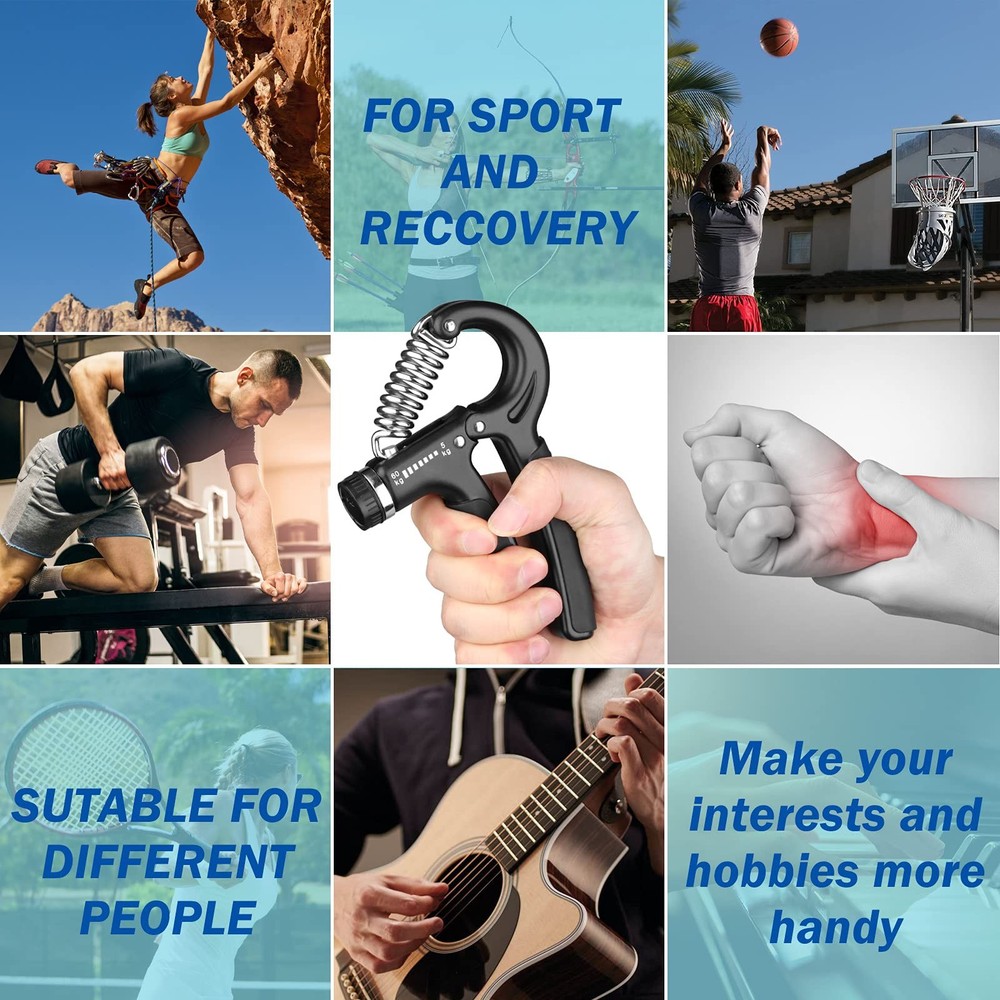 AIXPI Grip Strength Trainer, Hand Grip Exerciser Strengthener with Adjustable...