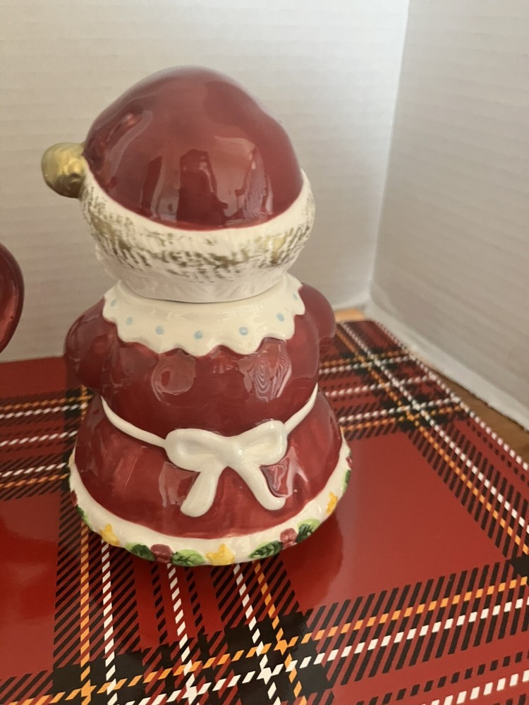 Vtg/Mr/Mrs Claus/sugar/creamer/Ceramic /6”/spoon Missing/mint