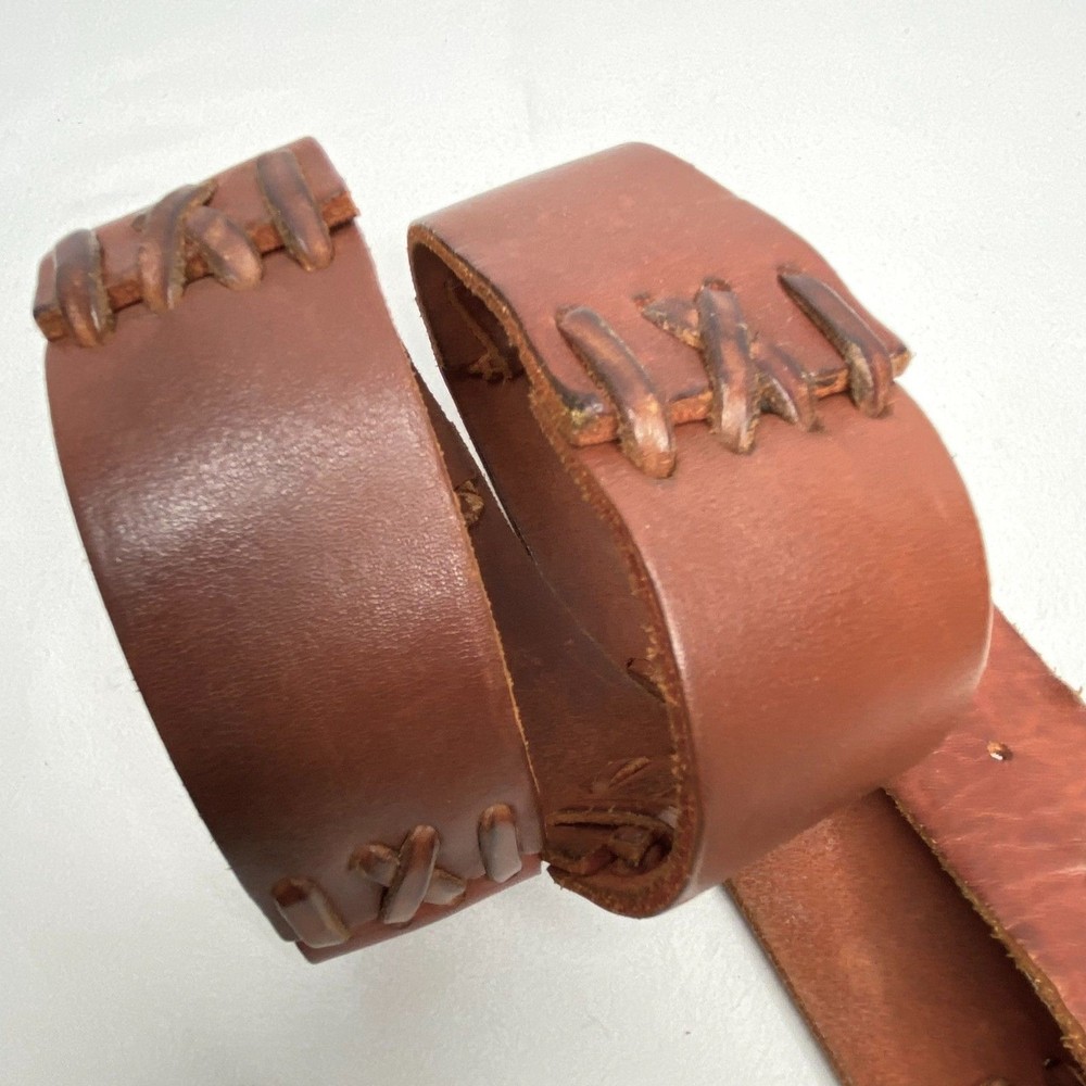 Leather Segmented Stitched Belt Unisex XL Gingerbread Brown