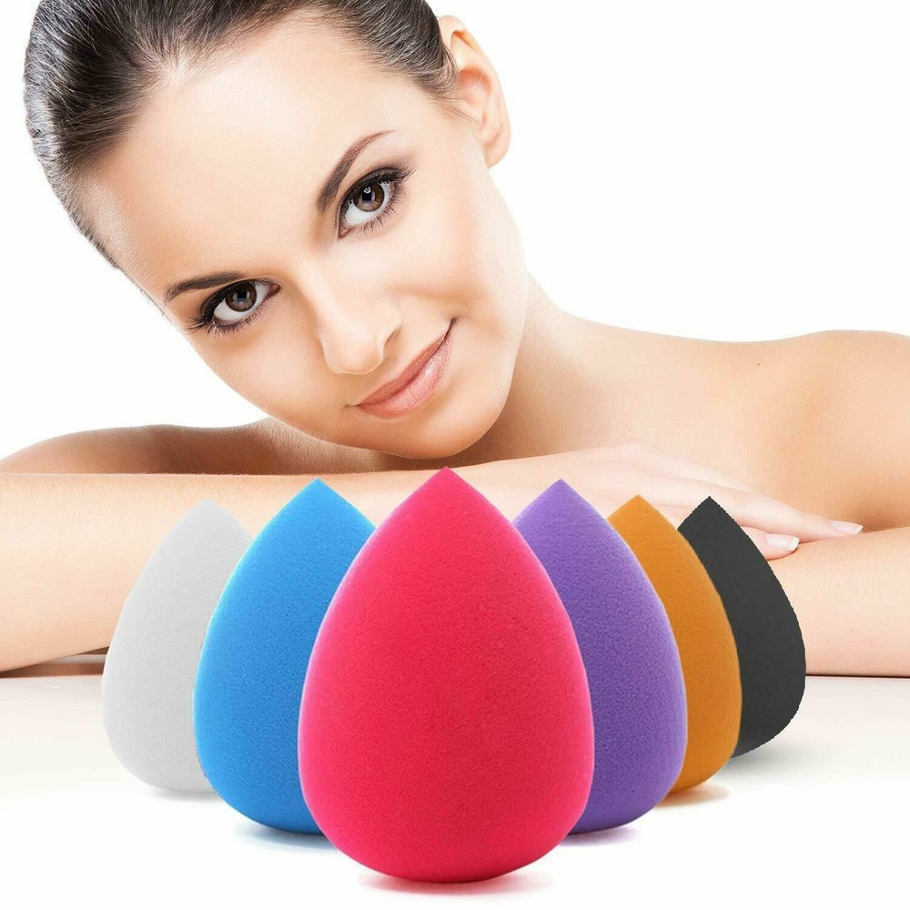 Makeup Sponge Applicators Beauty Foundation Blender Egg Shaped Multicolor 6 Pack