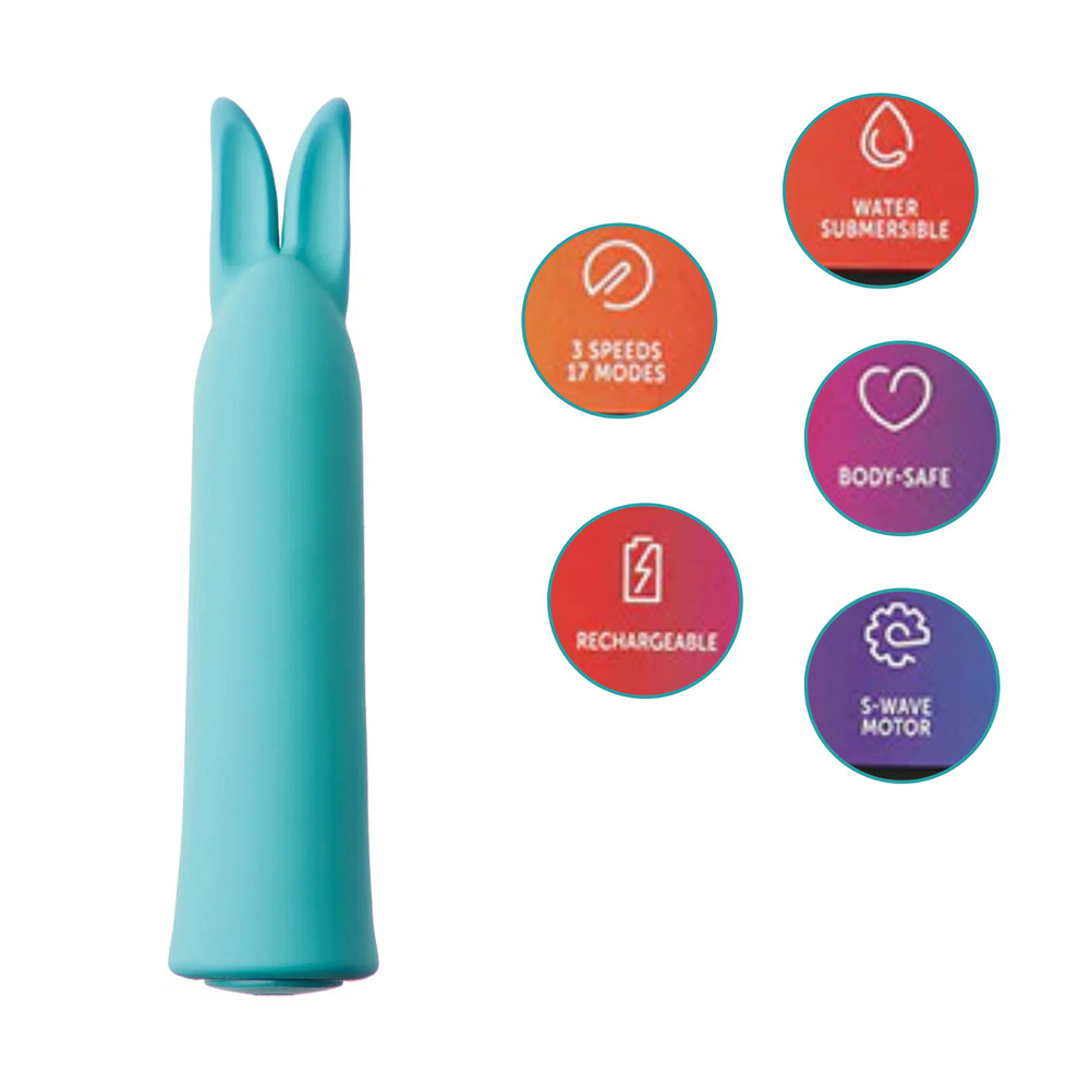 Silicone Rechargeable Rabbit Vibrator Multi-Speed Bunny Ears Clitoral Stimulator