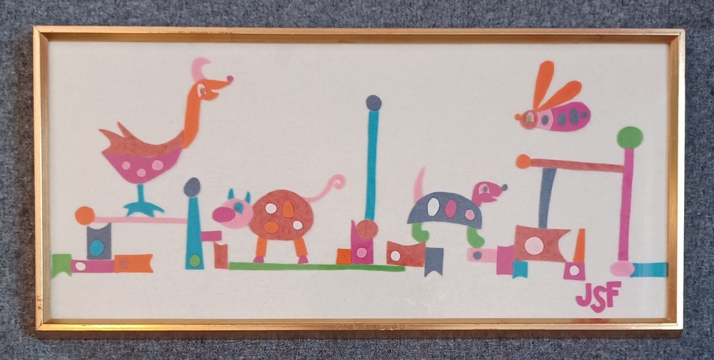 Charming Felt Applique Art Framed